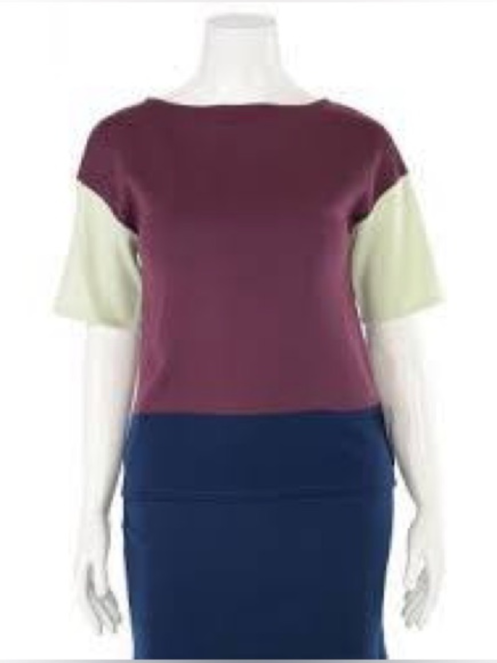 St. John Milano Knit colorblock top in Chambord Multi